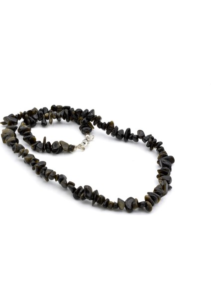 Hakiki Doğal Kırık Taş Rainbow Obsidyen Taşı Kolye 1.kalite