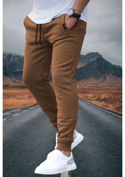 Yeni Renk 4 Iplik Kalın Tam Kışlık Soğuk Havaya Dayanıklı Outdoor Erkek Eşofman Altı