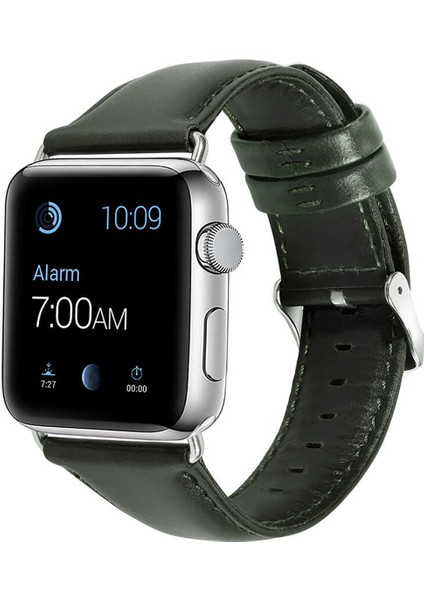 Apple Watch Uyumlu 42-44MM KRD10 Deri Kordon Yeşi̇l