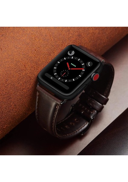 Apple Watch Uyumlu 42-44MM KRD10 Deri Kordon Yeşi̇l