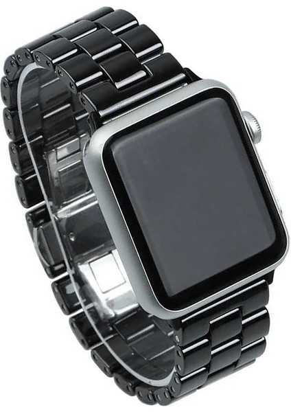 Apple Watch Uyumlu 38-40MM Krd8 Seramik Kordon Si̇yah