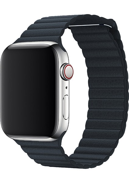 Apple Watch Uyumlu 38-40MM Krd6 Deri Bükme Kordon Gri