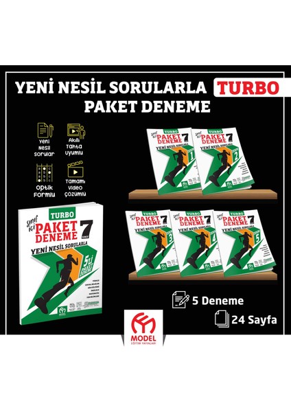 7. Sınıf 5'li Paket Deneme Yeni Ürün