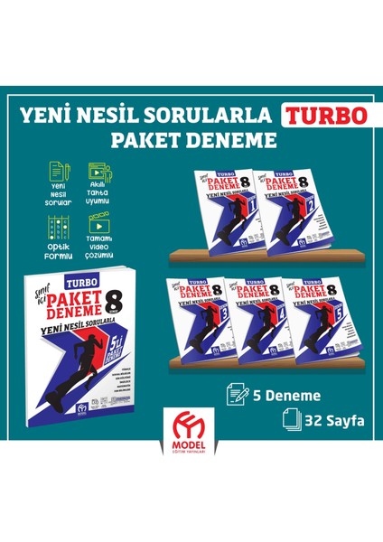 8. Sınıf 5'li Paket Deneme Yeni Ürün