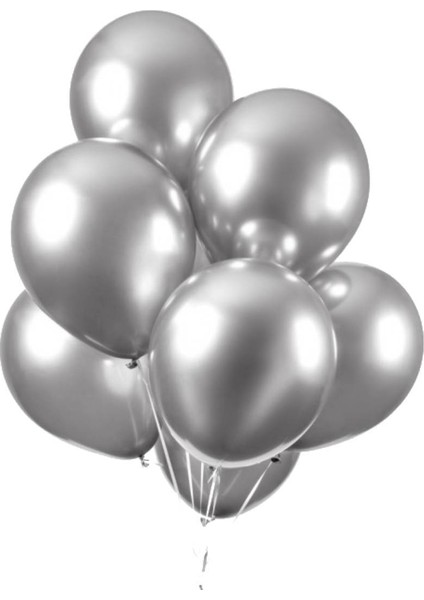 Partipan Gümüş Krom Balon 50 Adet