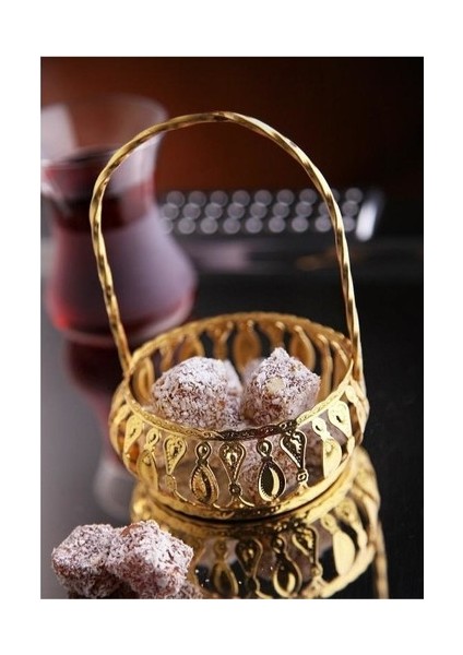 Lüx Gold Serisi Aynalı Motifli Lokumluk Kahve Yani 6 Adet
