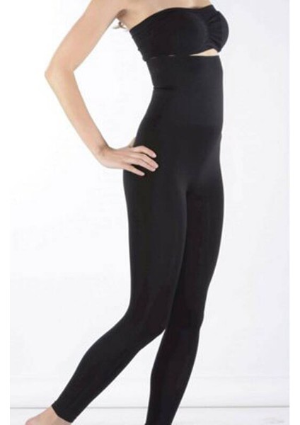 Siyah Toparlayıcı Koton Korse Tayt 801