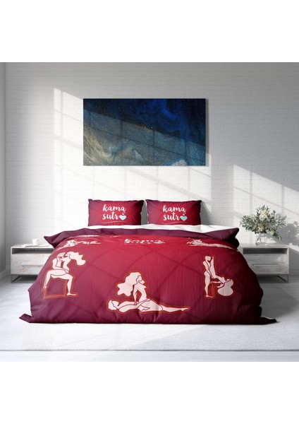 Kamasutra Günü Pamuk Saten Çift Kişilik Nevresim Takımı modelleri