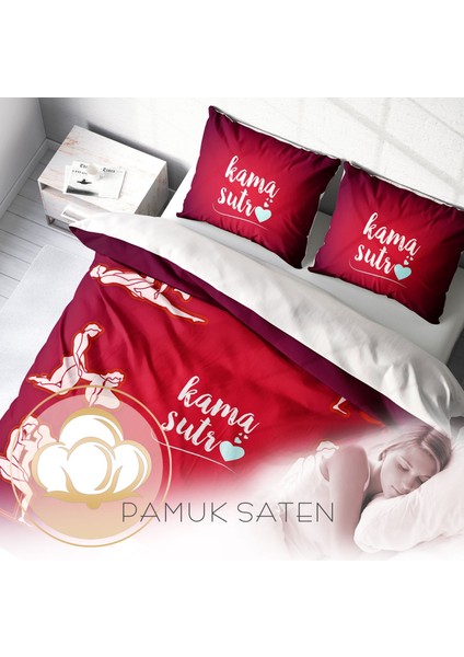 Kamasutra Günü Pamuk Saten Çift Kişilik Nevresim Takımı fırsatları