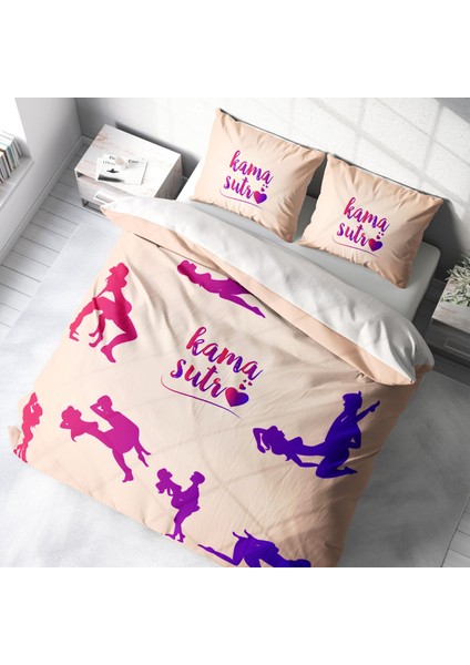 Kamasutra Günü Çift Kişilik Nevresim Takımı 3D Pamuk Saten Soft