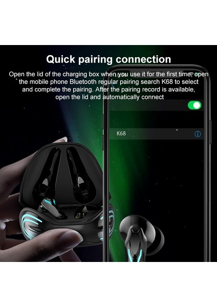K68 Kulak Akıllı Gürültü Azaltma Bluetooth Kulaklık Siyah (Yurt Dışından) fırsatları
