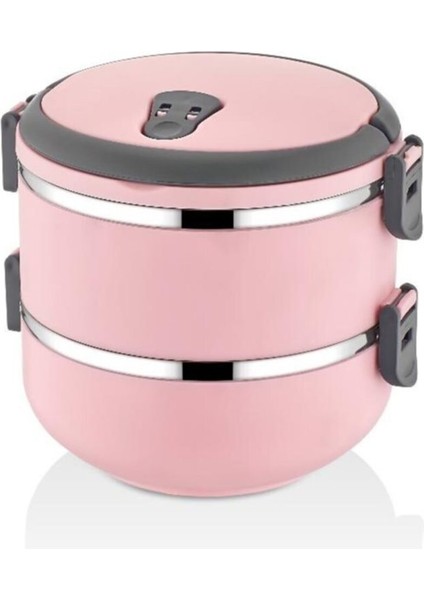 Freshbox 2 Katlı Sefer Tası Yemek Termosu (Pudra Pembe)