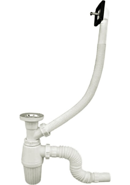 YT63 Taslı Üniversal Dik ve Yandan Taşmalı Mutfak Evye Sifonu Beyaz