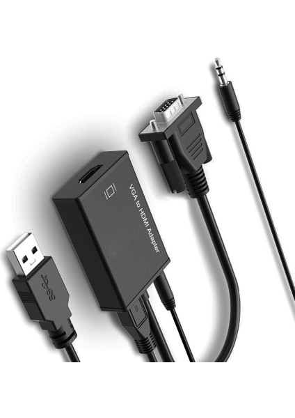 VGA - HDMI Dönüştürücü Kablo Adaptörü, Ses Çıkışlı 1080P Hd Kablosu VGA HDMI Adaptörü, Pc Laptop Içın Hdtv Projektöre (Yurt Dışından) modelleri