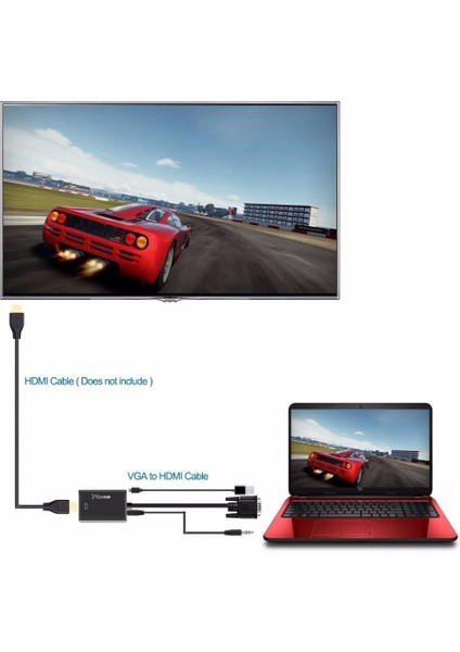 VGA - HDMI Dönüştürücü Kablo Adaptörü, Ses Çıkışlı 1080P Hd Kablosu VGA HDMI Adaptörü, Pc Laptop Içın Hdtv Projektöre (Yurt Dışından) indirimleri