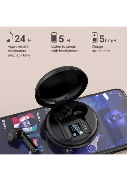 Cuffie Tws Cuffie Senza Fili Auricolare Bluetooth Con Display Digitale A LED Auricolari Sportivi Stereo Içın Oppo Huawei IPhone Xiaomi (Yurt Dışından)