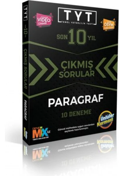 Ünlüler Karması TYT Paragraf Çıkmış Soru Karması 10 Deneme