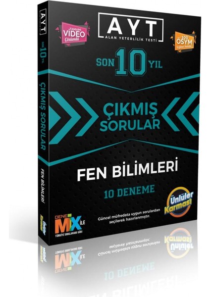 AYT Fen Bilimler Çıkmış Soru Karması 10 Deneme