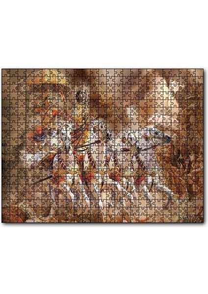 Cakapuzzle Hindu Tanrıların Savaş Sahnesi Mitolojik 255 Parça Puzzle Yapboz Mdf (Ahşap)