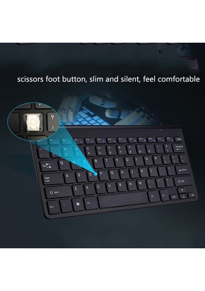 USB Harici Dizüstü Masaüstü Bilgisayar Evrensel Mini Kablosuz Klavye Fare, Stil: Klavye (Gümüş) (Yurt Dışından)