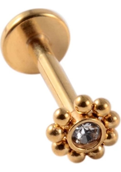 Cerrahi Çelik Papatya Labrent Piercing 8 mm - Gökkuşağı modelleri