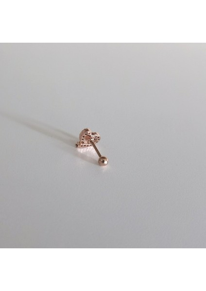 Cerrahi Çelik Kalp Piercing Rosegold