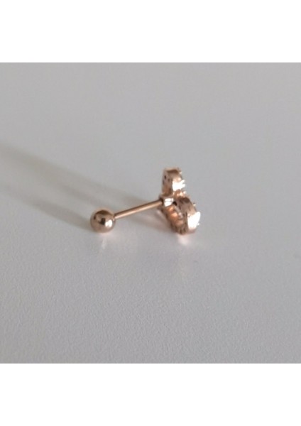 Cerrahi Çelik Kalp Piercing Rosegold