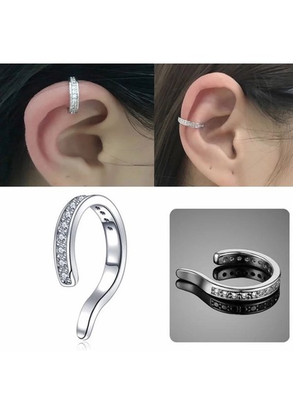 Zirkon Taşlı Earcuff-Kıkırdak Küpesi-1 adet