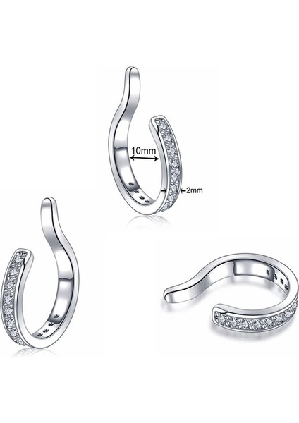 Zirkon Taşlı Earcuff-Kıkırdak Küpesi-1 adet