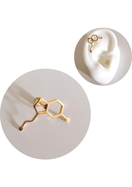 Cerrahi Çelik Gold Serotonin Piercing 6 mm