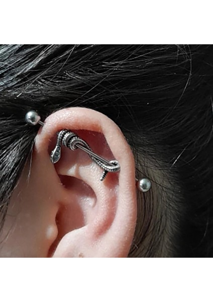 Cerrahi Çelik Yılanlı Köprü Piercing-Bar Uzunluğu 36mm-1 adet