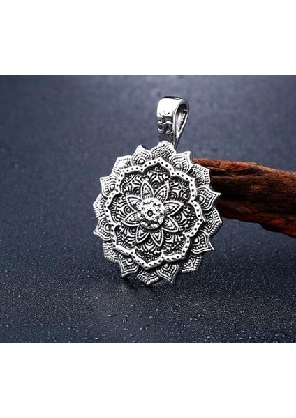 Daisyshop Paslanmaz Titanyum Çelik Enerji Simgesi Mandala Kolye