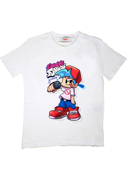 Friday Night Funkin Çocuk Tişört Beyaz Unisex
