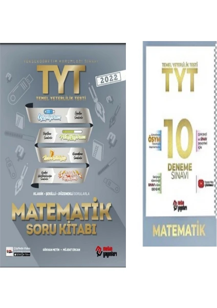  Metin Yayınları Tyt Matematik Soru Kitabı + Metin Yayınları Tyt 10 Matematik Deneme