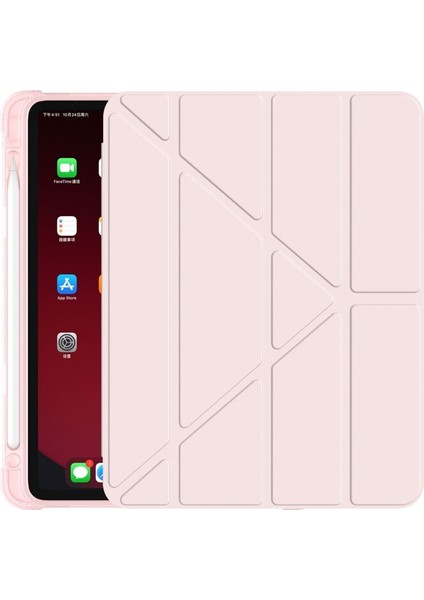 Samsung Galaxy Tab S7 Fe Lte T730 T735 T737 Kılıf Kalem Bölmeli Trifolding Case Rose Gold fiyatları