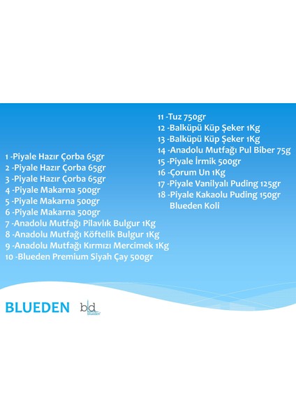 Kumanya Yardım Hediye Paketi 18 Parça 122 Nolu Paket fiyatları