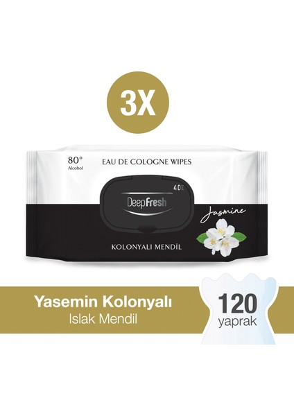 Deep Fresh Kolonyalı Islak Mendil Yasemin 3 x 40 Yaprak