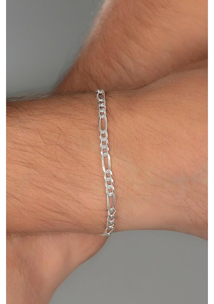 925 Ayar Gümüş Figaro Zincir Bileklik 21 cm fırsatları