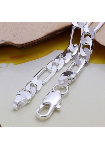 925 Ayar Gümüş Figaro Zincir Bileklik 20 cm fiyatları