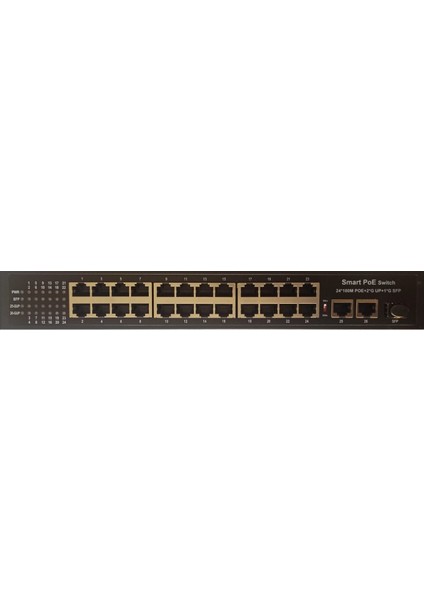 ODS  ODS-24P2U1S-300 24 PORT 10/100 24 PORT POE 2XGE UPLINK + 1 SFP 300W YONETILEMEZ SWITCH Resim-1