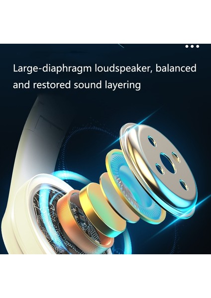 B39 Kablosuz Bluetooth Kulaklık Subwoofer Beyaz (Yurt Dışından)