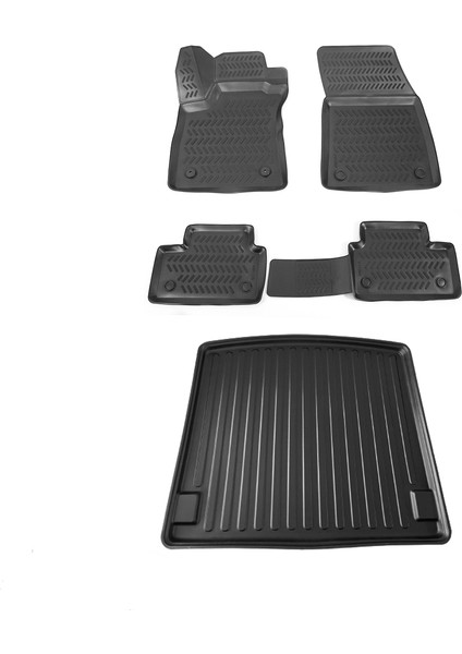 Renault Megane 4 Sedan (2016-2021) 4.5D Havuzlu Paspas + Elmas Kesim Sağ Kulak Bagaj Havuzu