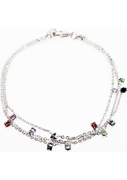 Zirkon Taş Gümüş Kadın Bileklik