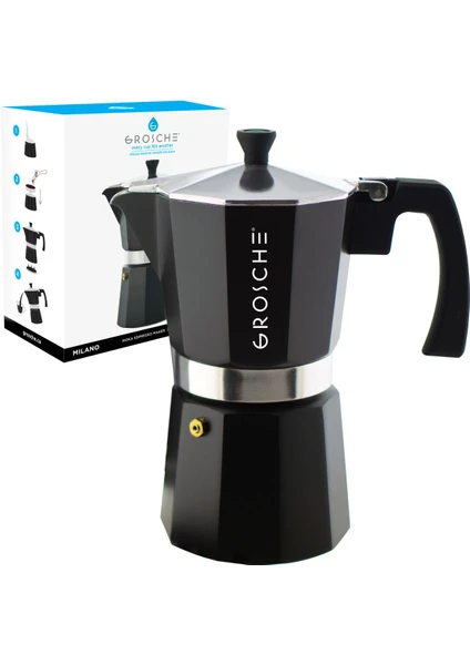 Milano Moka Pot Siyah 9 Cup 450 ml