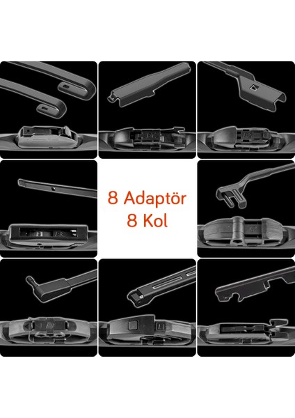 92816 Hybrid Multi-Fit 8 Adaptörlü 16 Inç / 400 mm Silecek