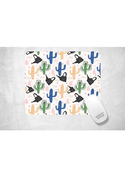 Renkli Kaktüsler - Dikdörtgen Baskılı Mouse Pad fiyatları
