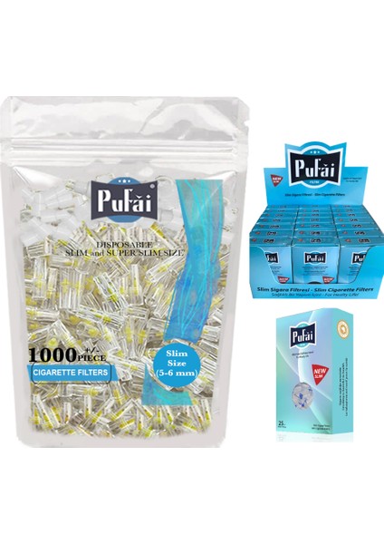 Süper Slim Sigara Filtresi 5 mm 6 mm Uyumlu 1525 Adet 1 Paket 21 Kutu