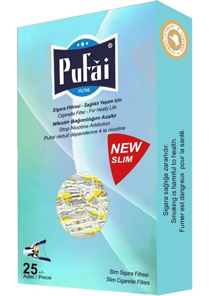 Süper Slim Sigara Filtresi 5 mm 6 mm Uyumlu 1525 Adet 1 Paket 21 Kutu
