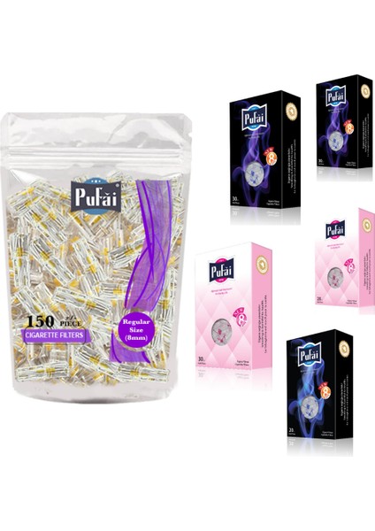 Sigara Filtresi Katran Süzen Normal Boy Ağızlık 8mm Uyumlu 280 Adet 1 Paket 5 Kutu