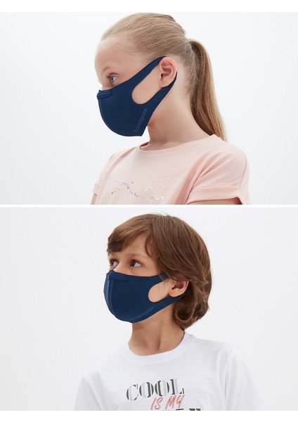 Yıkanabilir Kumaş Çocuk Maske 90022 - Lacivert
